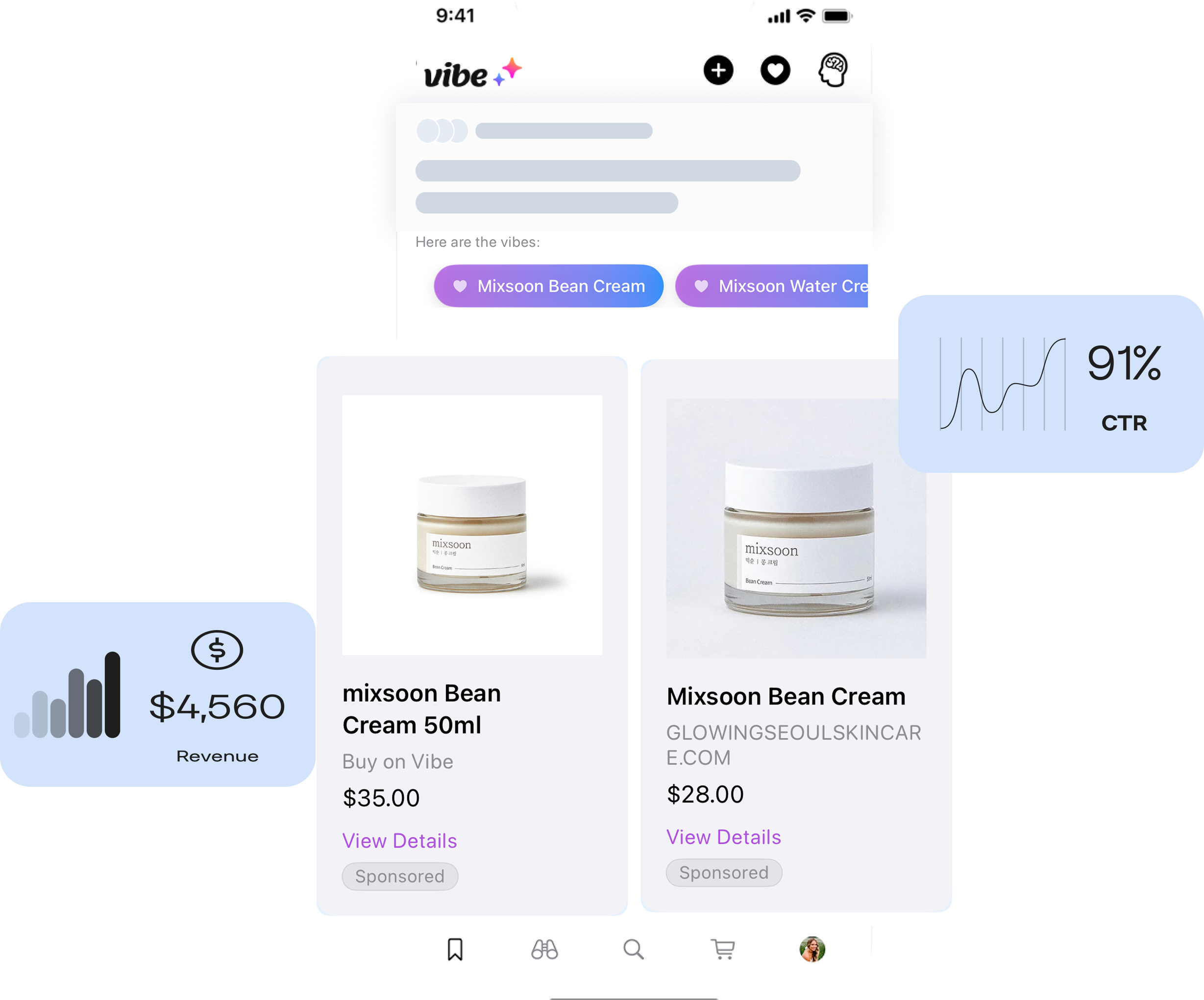 Shopping ad UI preview